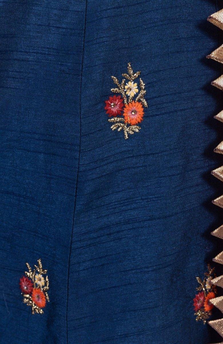 Vespera Blue Lehenga Choli with Embroidered Blouse - Image 6