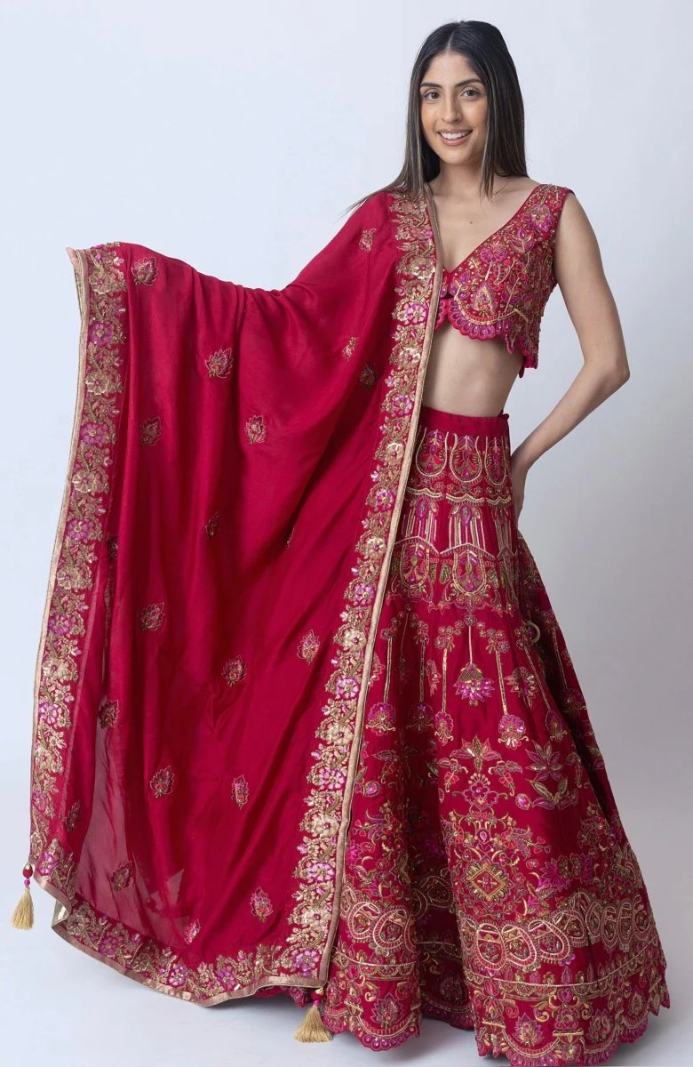 Regal Bridal Magenta Lehenga Choli Set