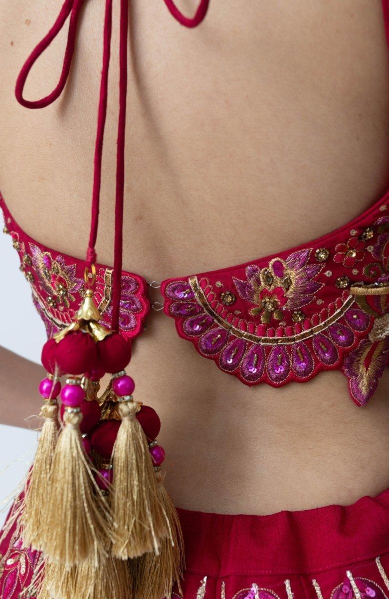 Regal Bridal Magenta Lehenga Choli Set - Image 6