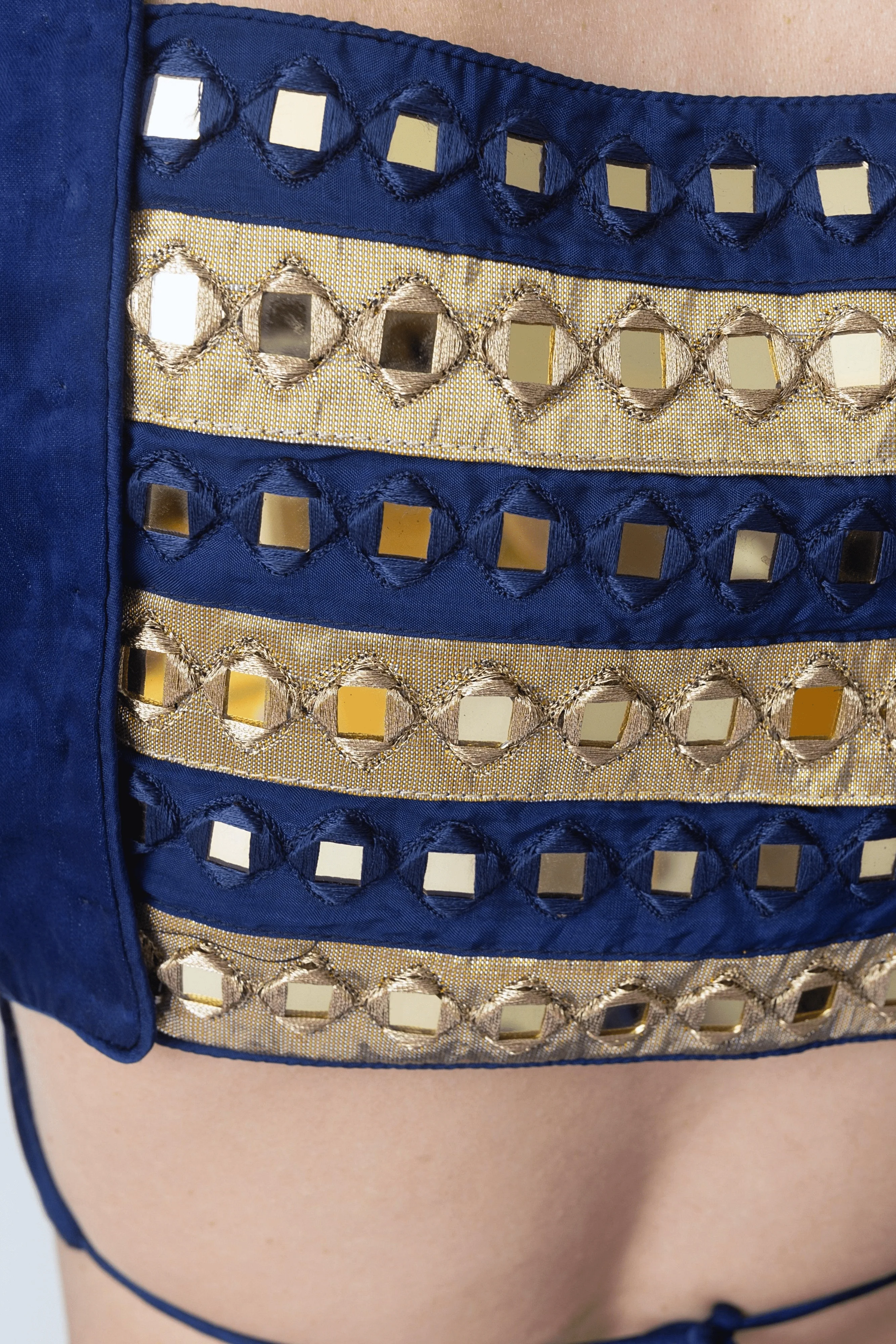 Timeless Royal Blue Lehenga Choli with Gold Trim for women - Image 6