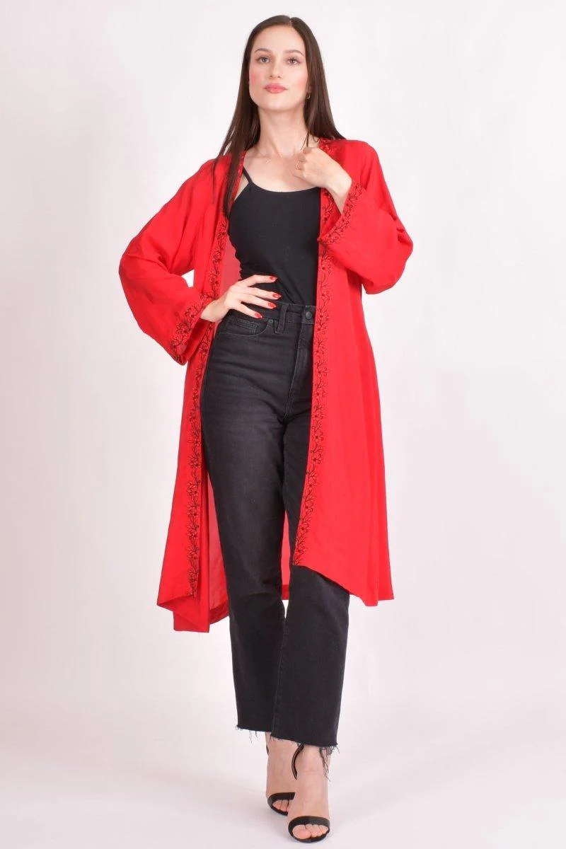 Embroidered Red Duster - Image 4