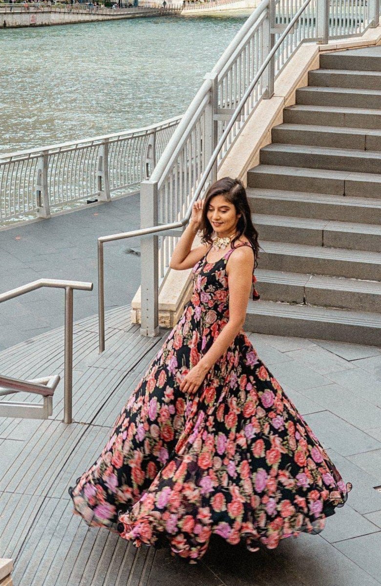 Floral Printed Long Dress - Image 5