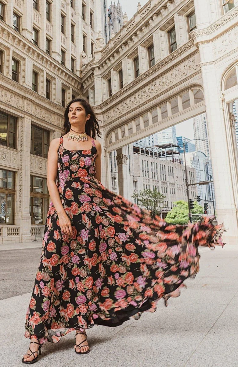 Floral Printed Long Dress - Image 6