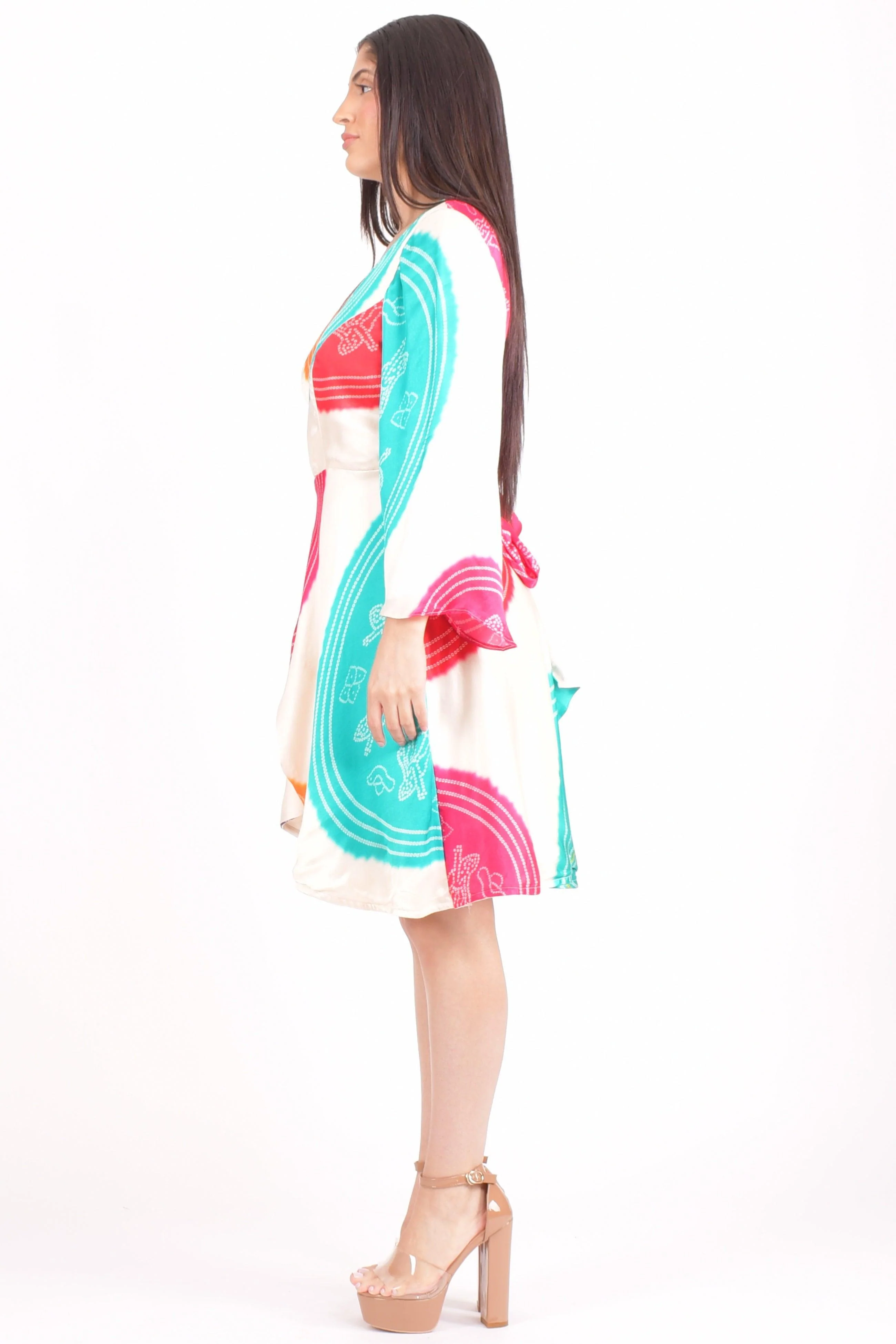 Bandhani Wrap Dress - Image 4