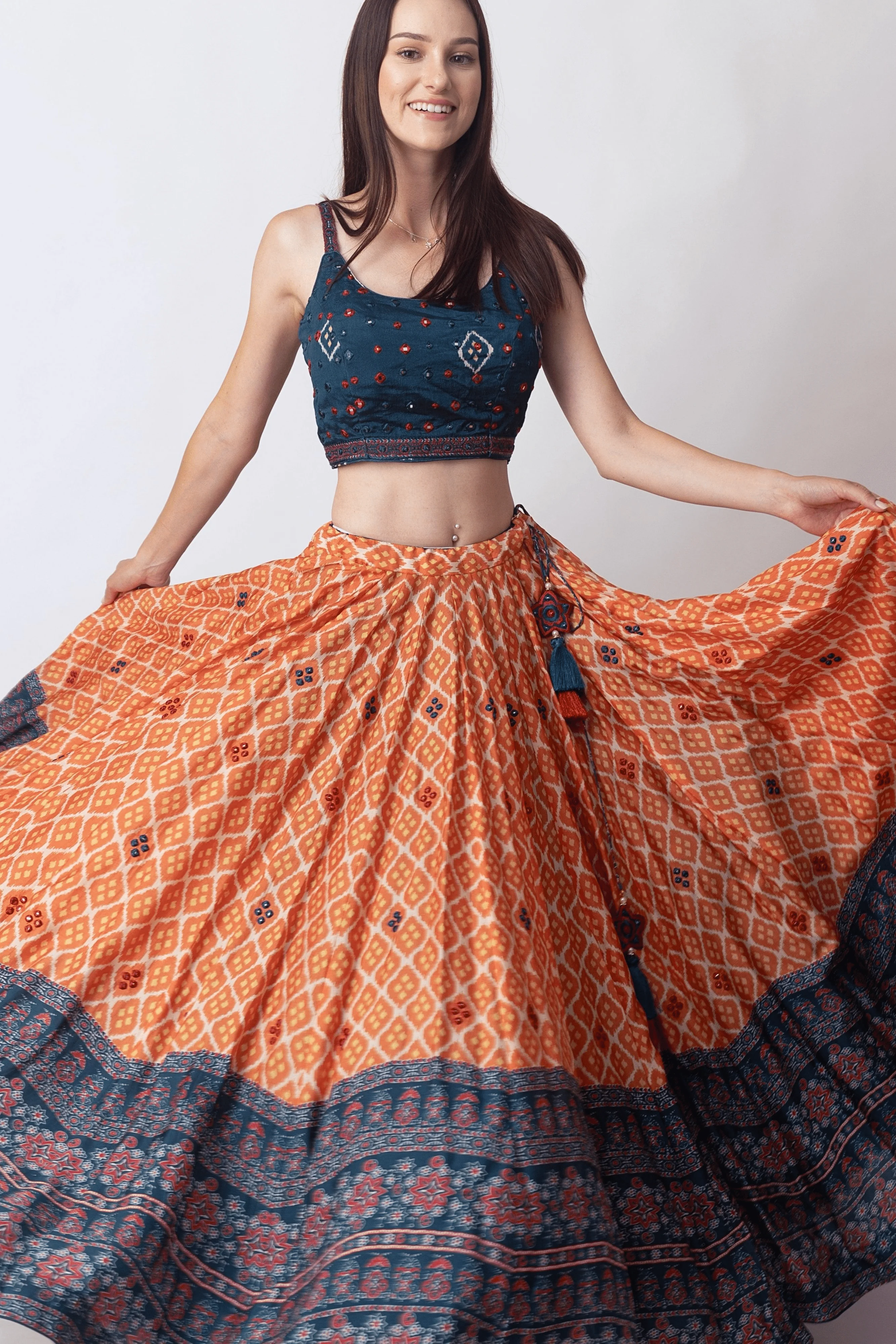 Lehenga with Mirror Embroidery - Image 5