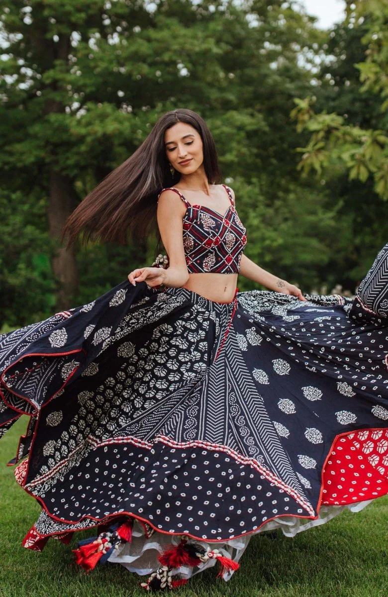 Navy Blue Full Flare Chaniya Choli - Image 5