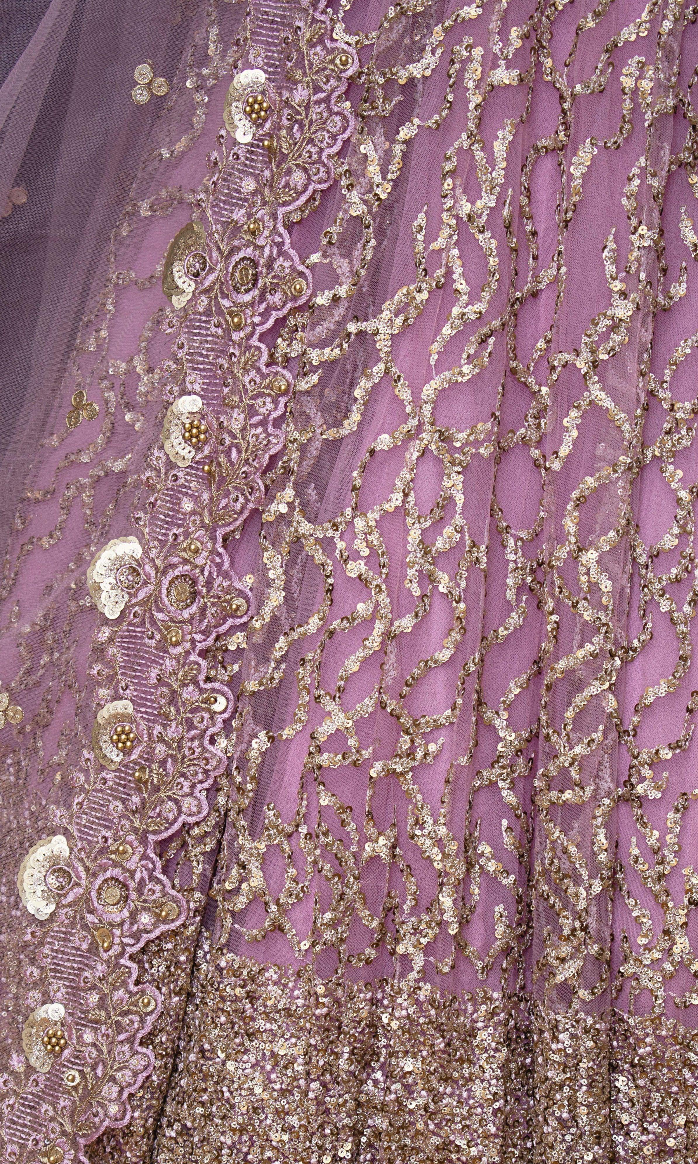 Pink Sequins Lehenga Choli for Wedding - Image 8