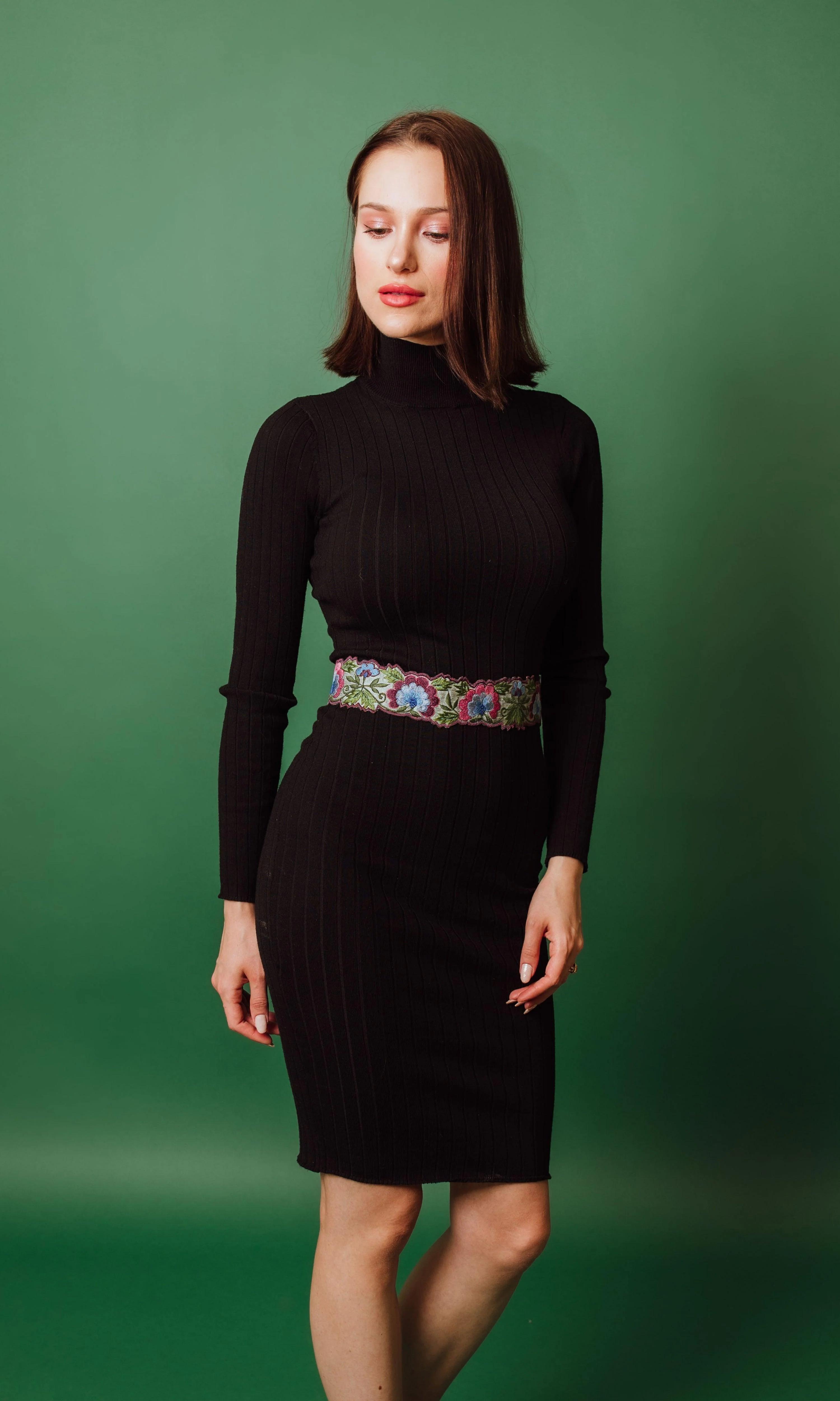 Purple Floral Embroidered Kamarband | Indian Waist Belt