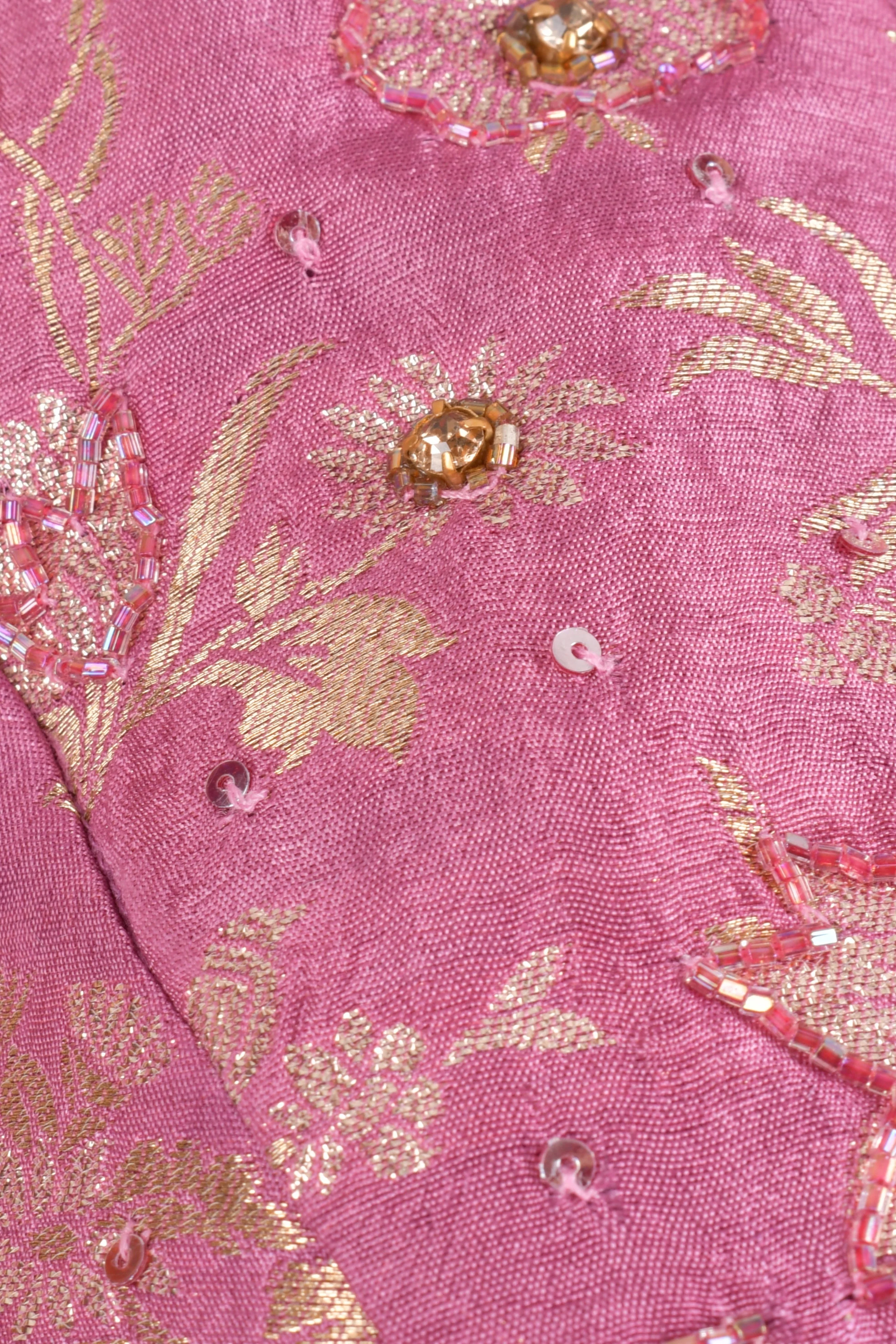 Blush Pink Pre-Draped Saree - Ready to Wear Saree - Image 3