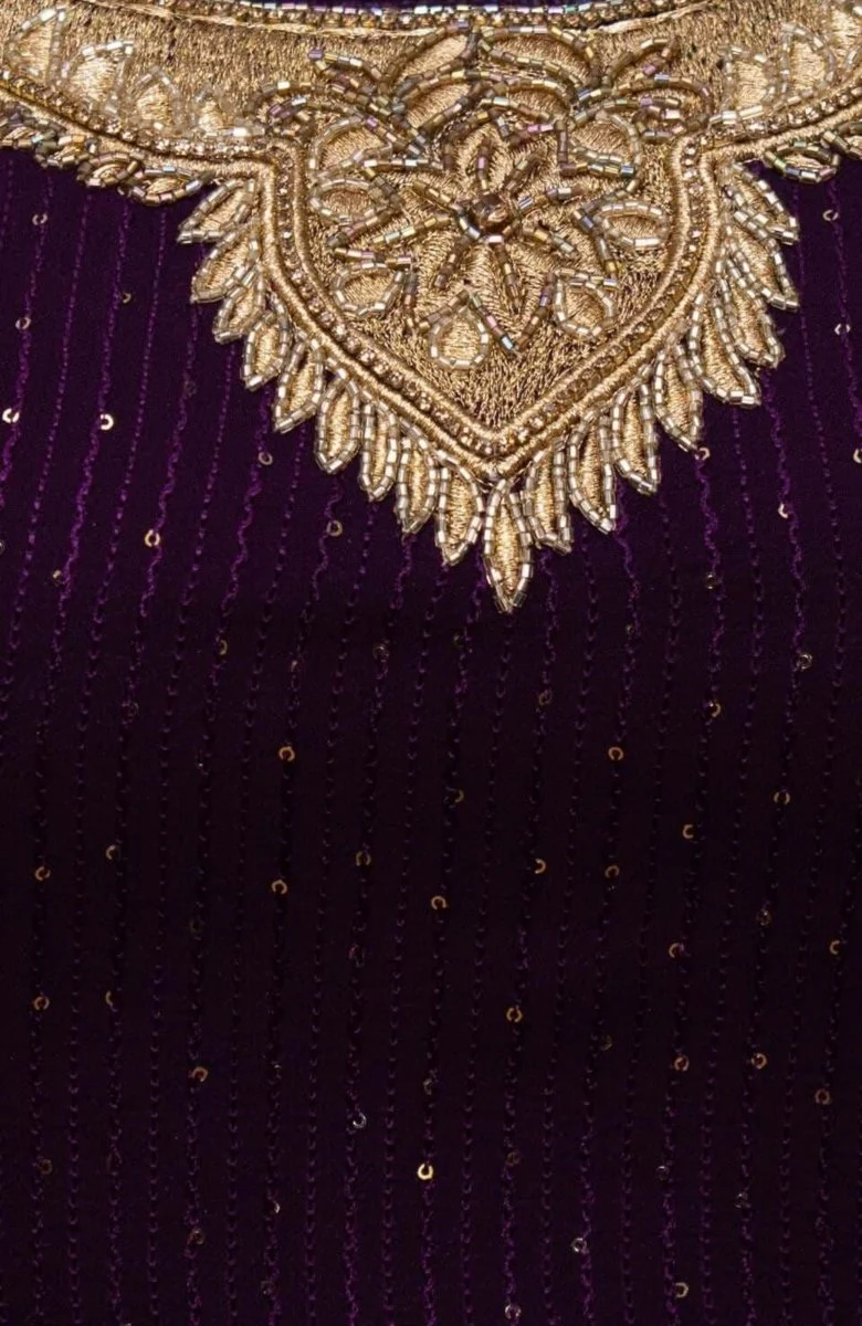 Wine and Gold Full Sleeve Lehenga Choli Set - Image 5